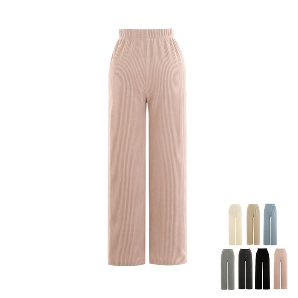 ps2540 트렌디한 골덴 패브릭으로 제작된 허리 밴딩 와이드 롱팬츠 pants