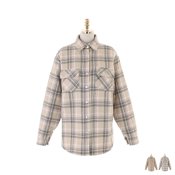 bs5634 데일리로 입기 좋은 누빔안감의 루즈핏 체크셔츠 blouse