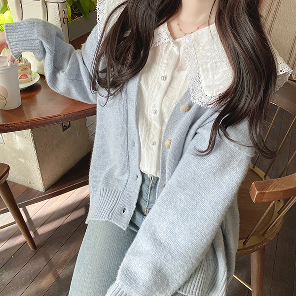 cd1634 간절기시즌 꼭 필요한 7가지 컬러구성의 알파카 브이넥 루즈핏 가디건 cardigan