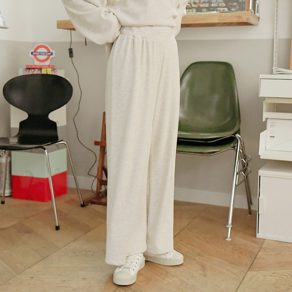 ps2594 활동성 좋은 원마일웨어 보카시 골지 롱 와이드 밴딩 팬츠 pants