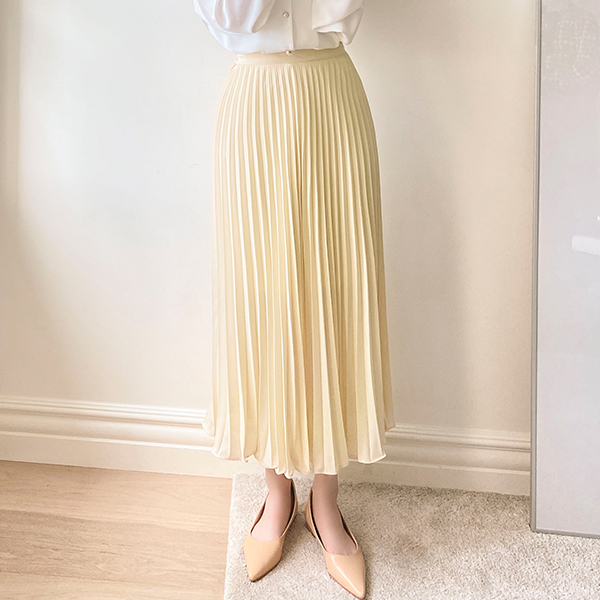 sk4621 청순한 무드의 파스텔 컬러로 완성된 A라인 플리츠 롱 스커트 skirt