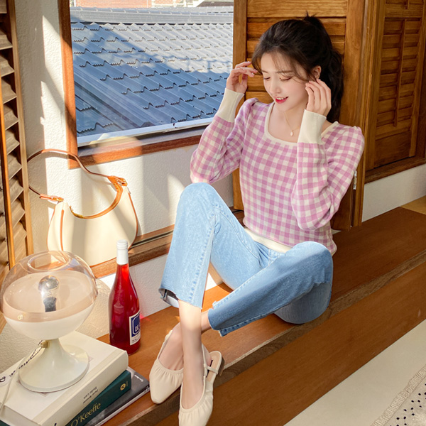 ps2640 내추럴한 밑단 컷팅 포인트의 슬림 부츠컷 데님 팬츠 pants
