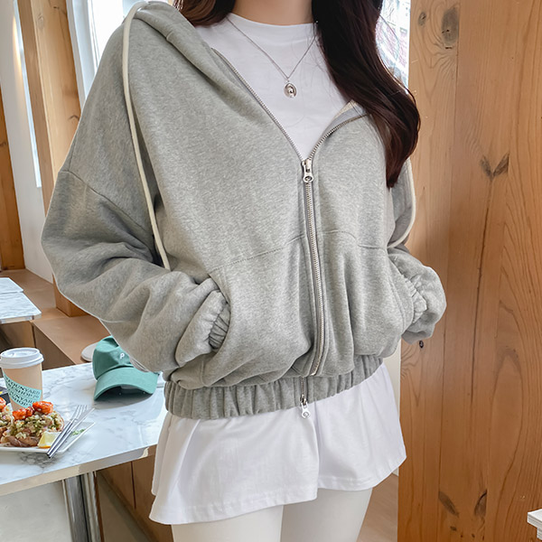 cd1685 웨어러블한 세미크롭 기장감의 투웨이 후드 집업 가디건 cardigan