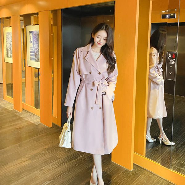 jk1474 클래식한 무드의 원 플랩 테일러드카라 롱 트렌치 자켓 jacket