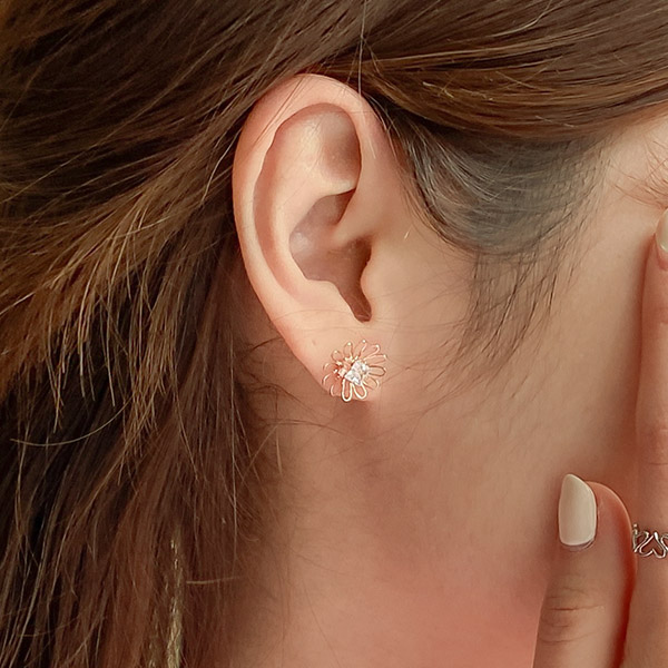 ac4918 여성스럽고 로맨틱한 로즈골드 컬러의 7가지 이어링 세트 earring set
