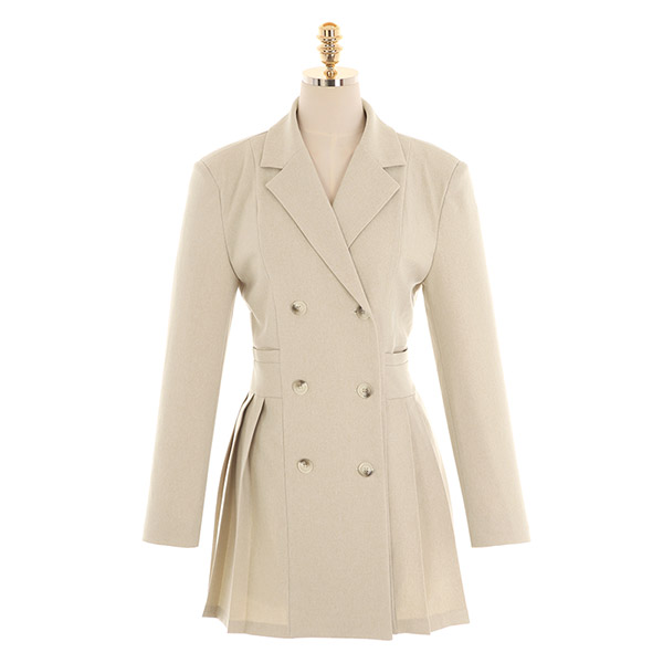 op10921 스타일리쉬한 자켓 디자인의 더블버튼 A라인 미니원피스 dress