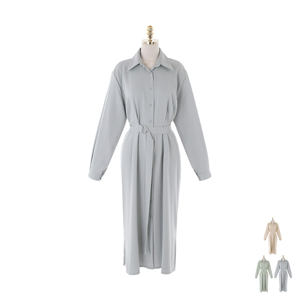 op10848 차르르한 실루엣이 돋보이는 벨트 스트랩 H라인 롱원피스 dress