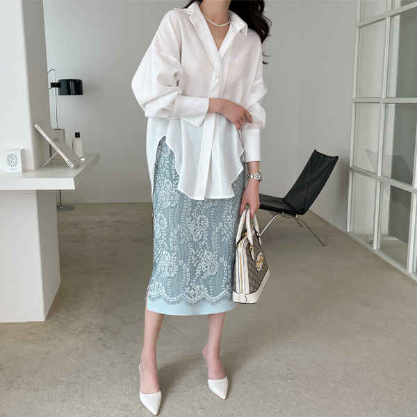 sk4647 블라썸 레이스 스커트