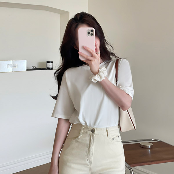 ts2437 30수 면모달과 스판사 혼방원단으로 제작된 11가지 컬러 라운드 반팔 티셔츠 tee