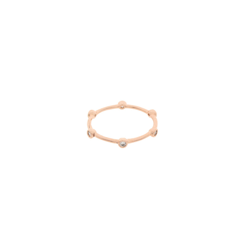 블링블링한 6개의 큐빅으로 장식된 심플 포인트 실버링 ring 벚꽃룩