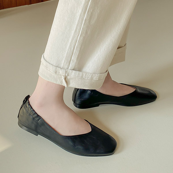 sh2285 귀여운 스타일의 스퀘어 앞코 쉐입 밴딩 플랫 shoes
