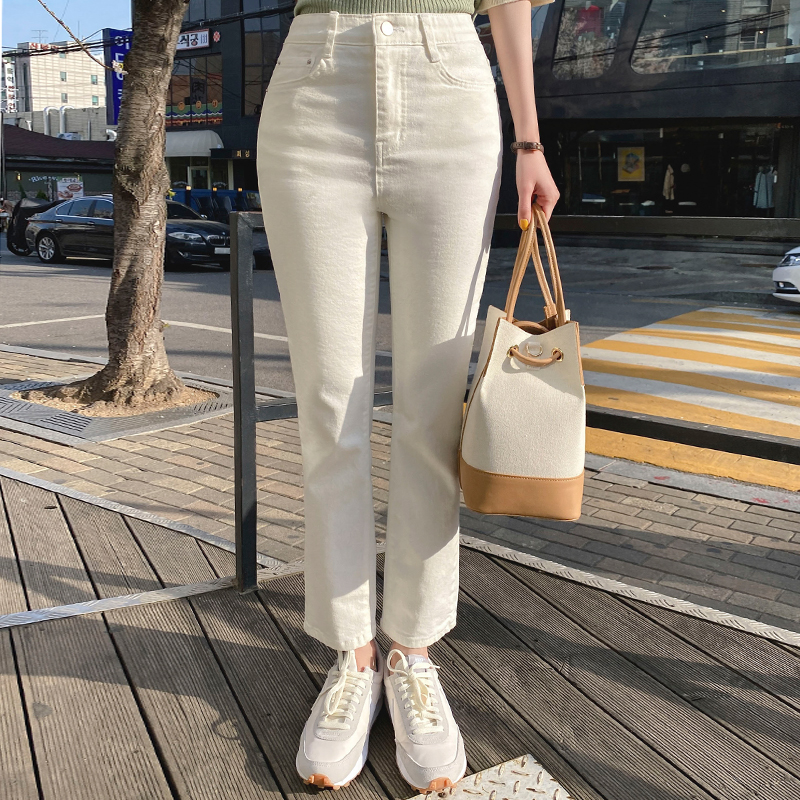 담백 깨끗한 매력의 히든밴딩 일자핏 코튼 팬츠 pants 벚꽃룩
