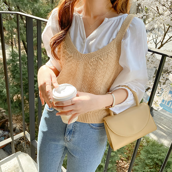 vs224 프럴린 V넥 니트 뷔스티에