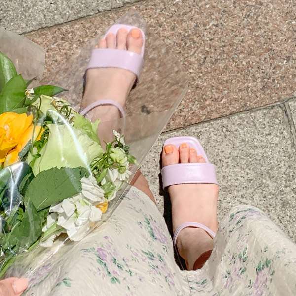sh2312 산뜻한 파스텔 컬러구성의 두가지 굽 데일리 샌들, 미들힐 shoes
