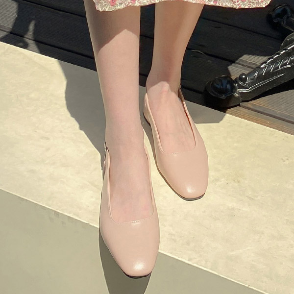 sh2314 두가지 굽 선택이 가능한 베이직 컬러풀 볼드굽 슬링백 슈즈 shoes