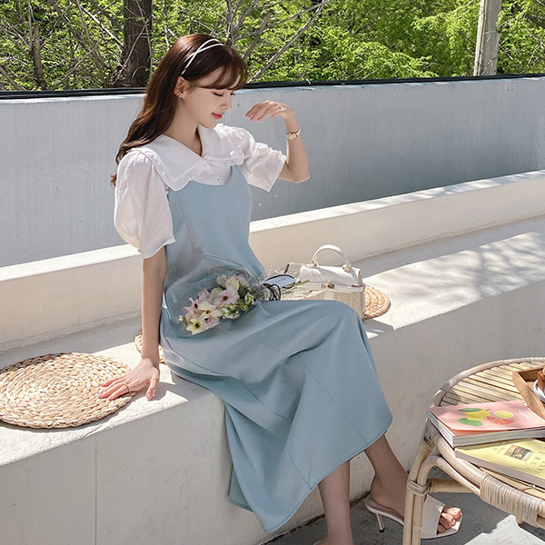 op11351 다양한 연출이 가능한 핏앤플레어 라인감의 뷔스티에 원피스 dress