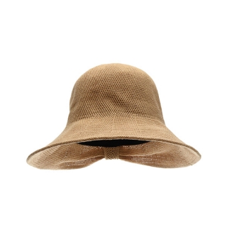 리본 쉐입 챙으로 디자인된 니트 버킷 햇 hat