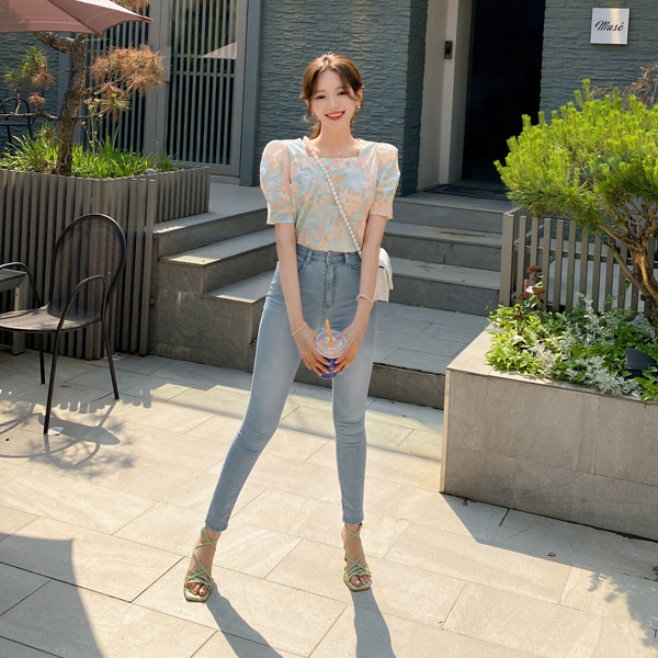 ps2866 시원함을 담은 마이크로 쿨 데님 패브릭의 히든밴딩 롱 스키니진 pants