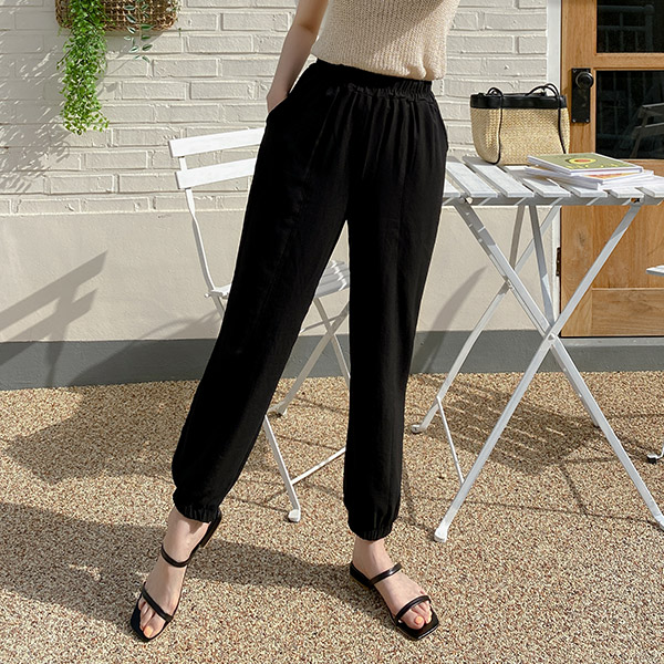 ps2890 가볍고 시원한 소재의 올밴딩 조거 팬츠 pants