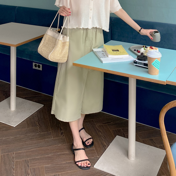 sk4873 가볍고 시원한 와샤패브릭의 허리밴딩 스트링 슬릿디테일 롱스커트 skirt