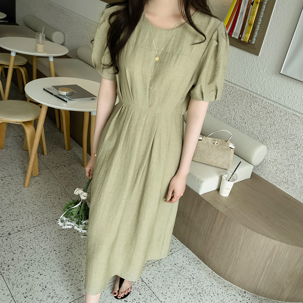 op11958 코스모 핀턱 플레어 롱 원피스