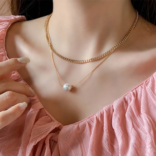 ac5138 영롱한 진주 포인트의 레이어드 네크리스 necklace