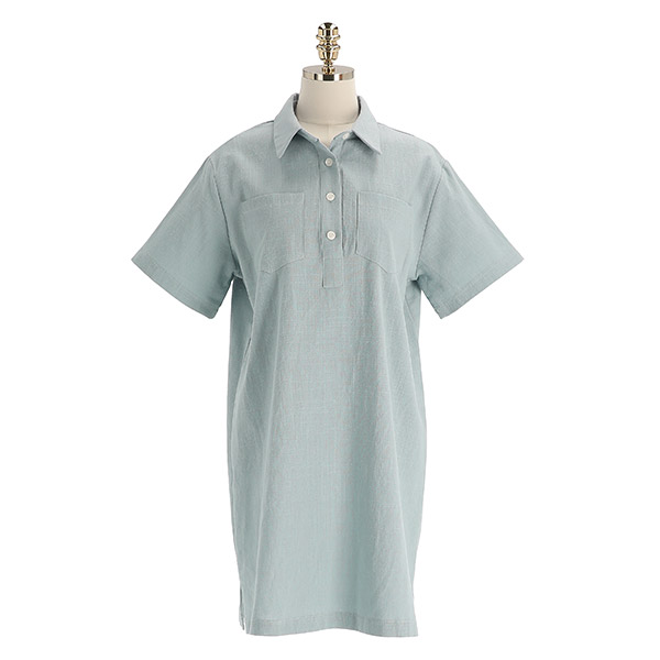 op12313 베이직한 루즈핏 H라인 미니 셔츠 원피스 dress