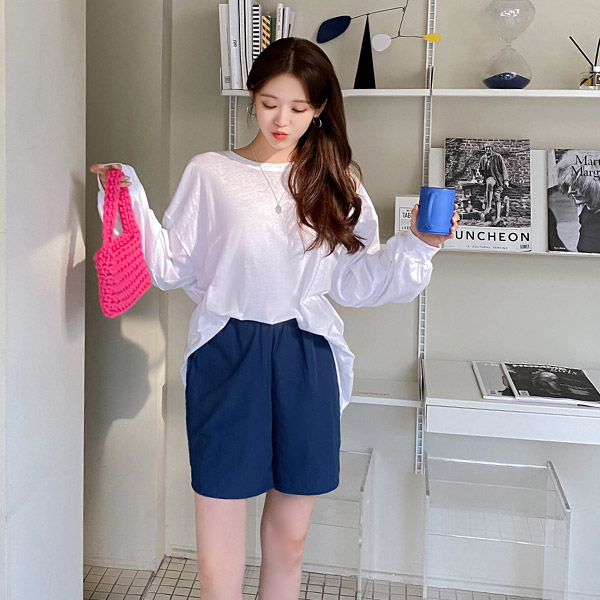 ps3113 입은 듯 안 입은듯 가벼운 착용감의 허리밴딩 4부 숏츠 pants