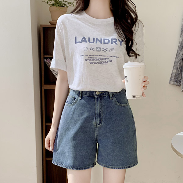 ts2724 런드리 레터링 소프트코튼 루즈핏 반팔 티셔츠