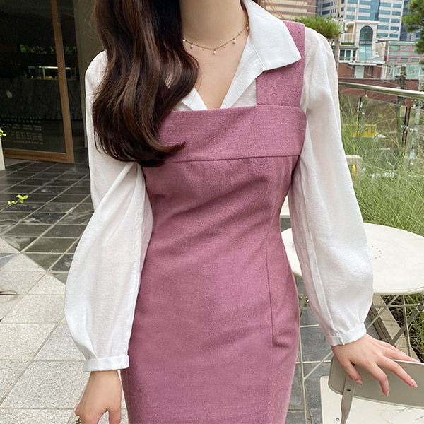 bs6425 어닝 모달 카라 셔츠 블라우스