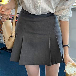 sk5002 캐쥬얼한 무드의 핀턱 A라인 미니스커트 skirt