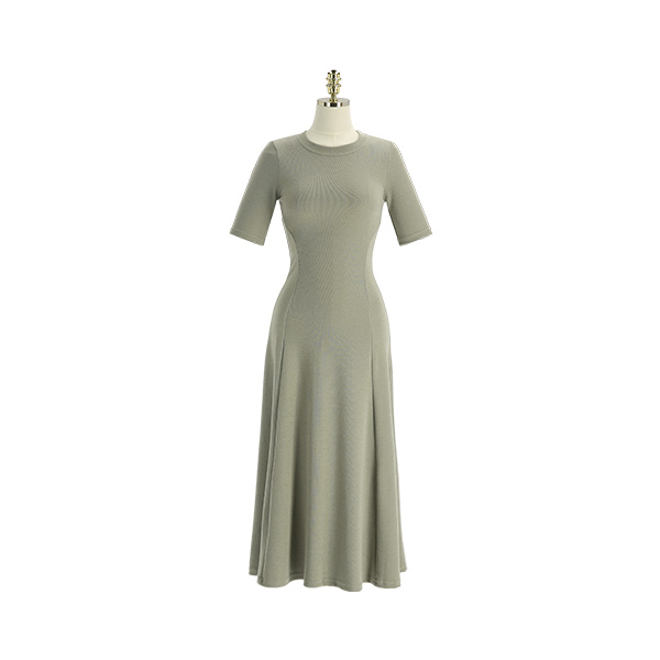 op12629 코지한 무드로 즐기기 좋은 플레어 맥시 반팔 원피스 dress