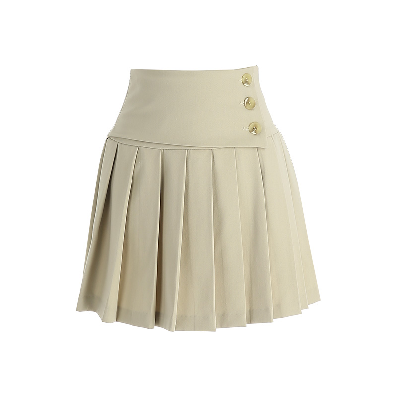 유니크한 쓰리버튼 포인트의 플리츠 미니 스커트 skirt