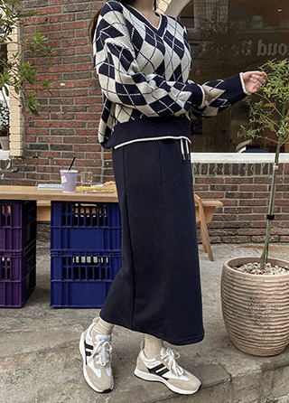 sk5070 탄탄하고 편안한 데일리 풀밴딩 트레이닝 스커트 skirt