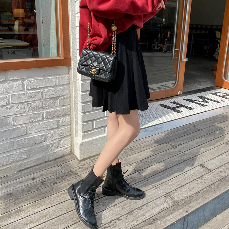 포근한 니트 패브릭의 플리츠 허리밴딩 A라인 미니 스커트 skirt 벚꽃룩