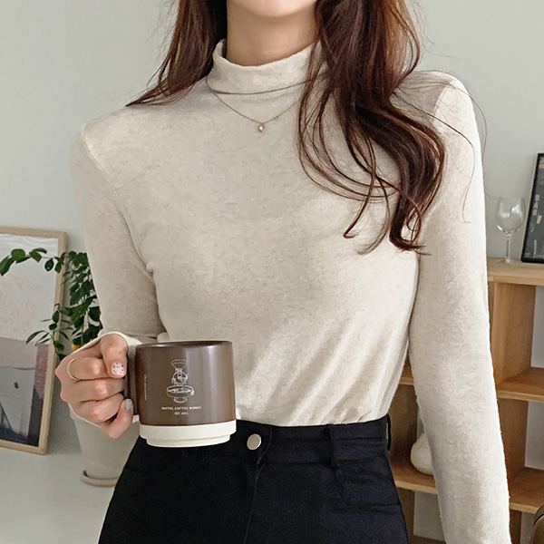 ts2865 루브 앙고라 스판코튼 반하이넥 티셔츠