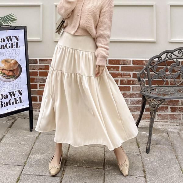 sk5141 가볍게 날리는 러블리한 실루엣의 뒷밴딩 캉캉 스커트 skirt