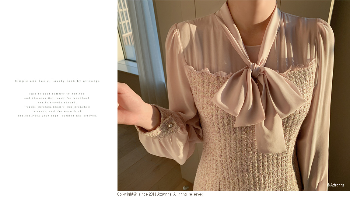 op12975 Mock Layer Tweed Dress | ATTRANGS: Shop Korean fashion clothing,  bags, shoes and accessories for women