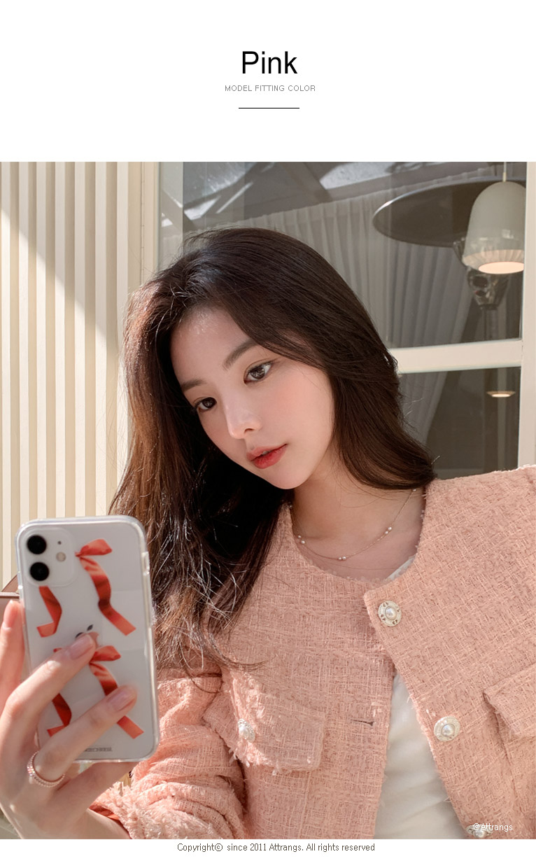 [5000장 돌파✨] 수술 디테일 트위드 봄트위드 세미크롭자켓 봄자켓 봄아우터 노카라 자켓 트위드자켓 자켓 jk1962 상세 이미지 3