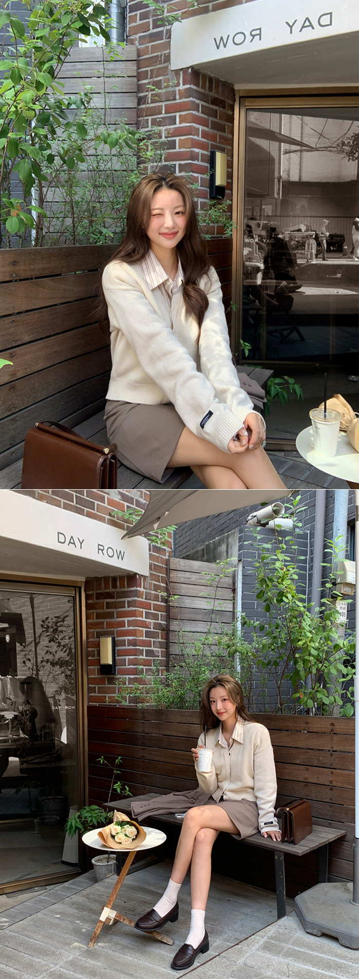 [울50%/무지&꽈배기] 램스울 2타입 히든버튼 크롭 V넥 가디건 버튼가디건 골지 브이넥 가디건 데이트룩,나들이룩,출근룩,하객룩,데일리룩,크롭가디건,봄가디건 cd2276 상세 이미지 11