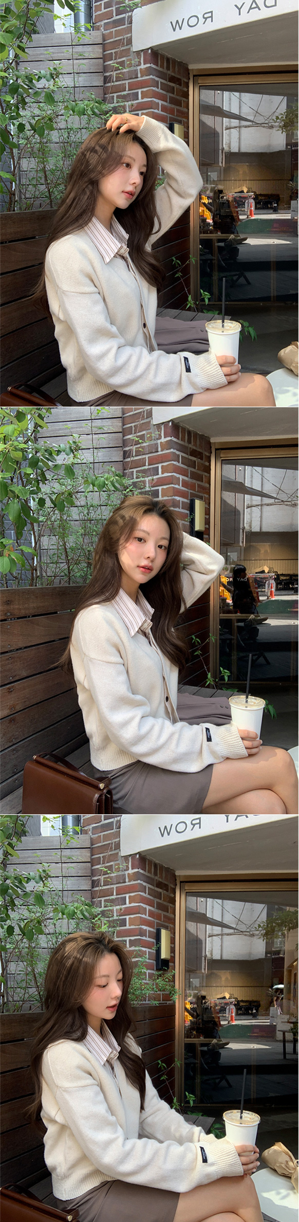 [울50%/무지&꽈배기] 램스울 2타입 히든버튼 크롭 V넥 가디건 버튼가디건 골지 브이넥 가디건 데이트룩,나들이룩,출근룩,하객룩,데일리룩,크롭가디건,봄가디건 cd2276 상세 이미지 13