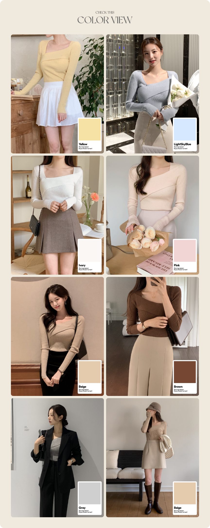 2만5천장 돌파✨ [색감대박,여리핏] 레나 사선 골지 니트 데이트룩,데일리룩,나들이룩,모임룩,출근룩,하객룩 nt3732 상세 이미지 2