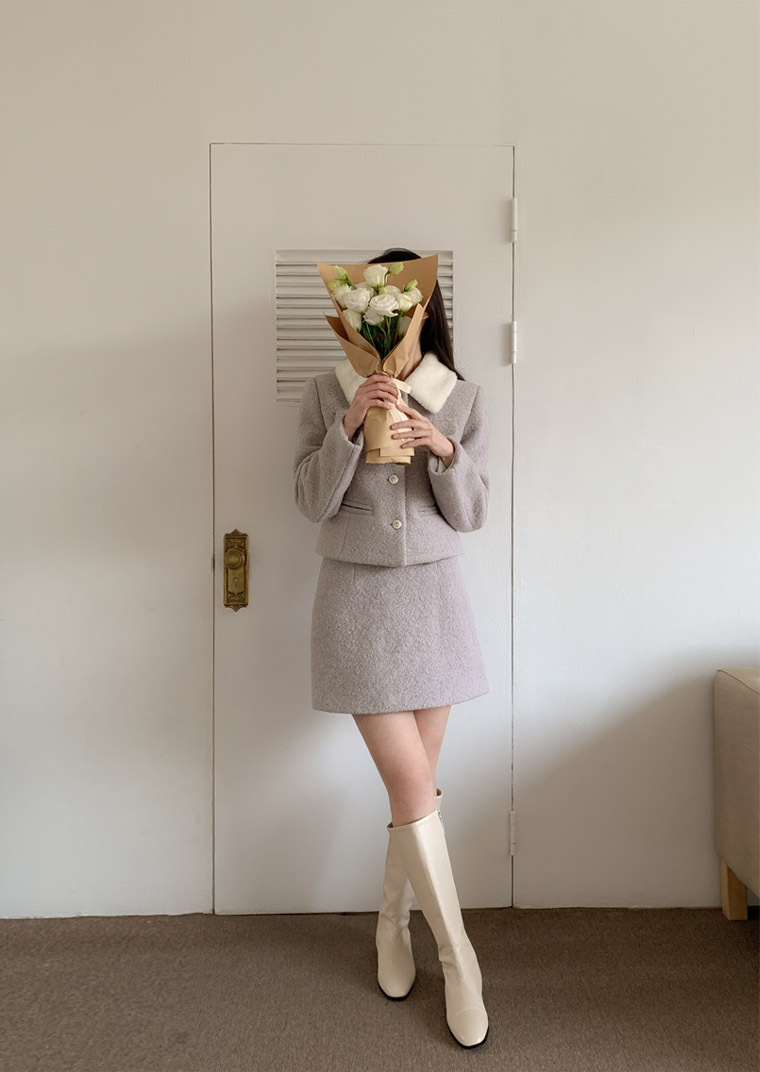 🚚당일발송  [울50%,카라탈부착] 퍼카라 자켓과 스커트 부클 트위드 셋업 데일리룩,데이트룩,출근룩,나들이룩,하객룩,모임룩,투피스 st2363 상세 이미지 89