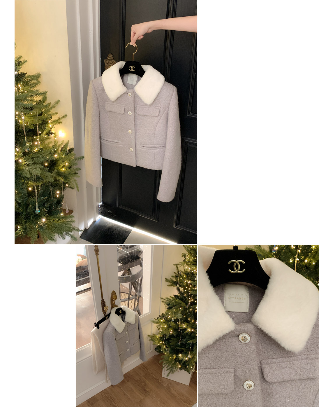 🚚당일발송  [울50%,카라탈부착] 퍼카라 자켓과 스커트 부클 트위드 셋업 데일리룩,데이트룩,출근룩,나들이룩,하객룩,모임룩,투피스 st2363 상세 이미지 91