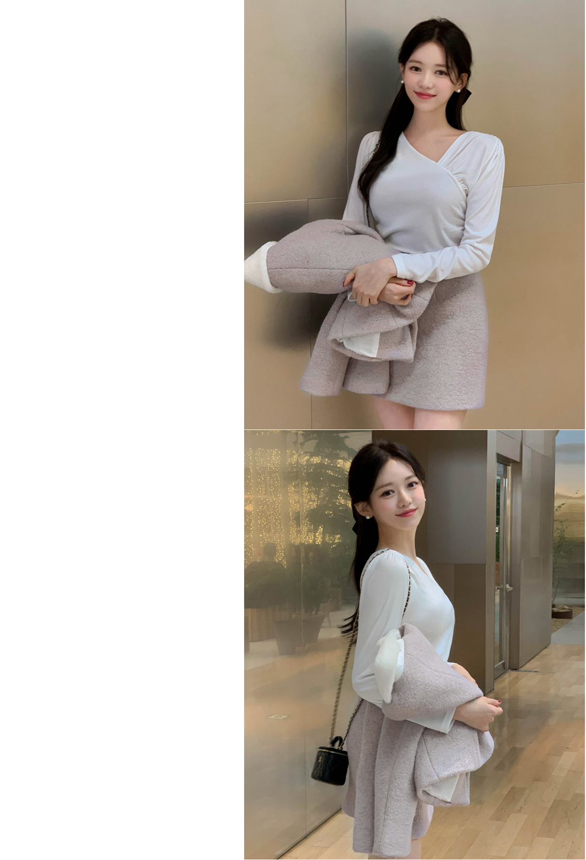 🚚당일발송  [울50%,카라탈부착] 퍼카라 자켓과 스커트 부클 트위드 셋업 데일리룩,데이트룩,출근룩,나들이룩,하객룩,모임룩,투피스 st2363 상세 이미지 54