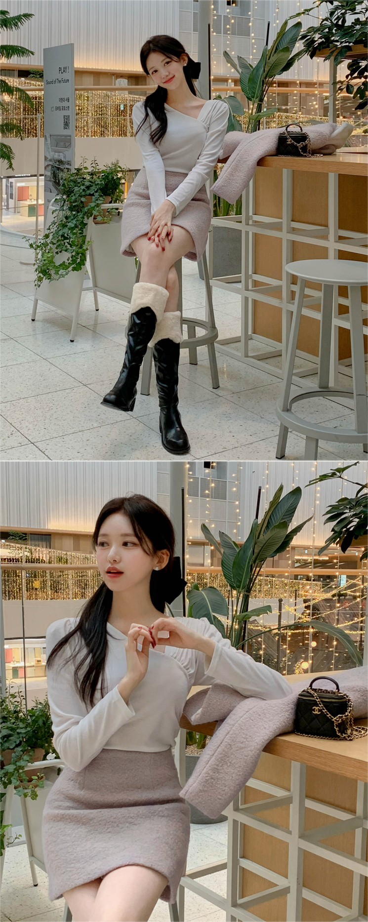 🚚당일발송  [울50%,카라탈부착] 퍼카라 자켓과 스커트 부클 트위드 셋업 데일리룩,데이트룩,출근룩,나들이룩,하객룩,모임룩,투피스 st2363 상세 이미지 60
