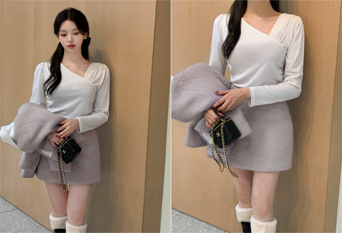 🚚당일발송  [울50%,카라탈부착] 퍼카라 자켓과 스커트 부클 트위드 셋업 데일리룩,데이트룩,출근룩,나들이룩,하객룩,모임룩,투피스 st2363 상세 이미지 62
