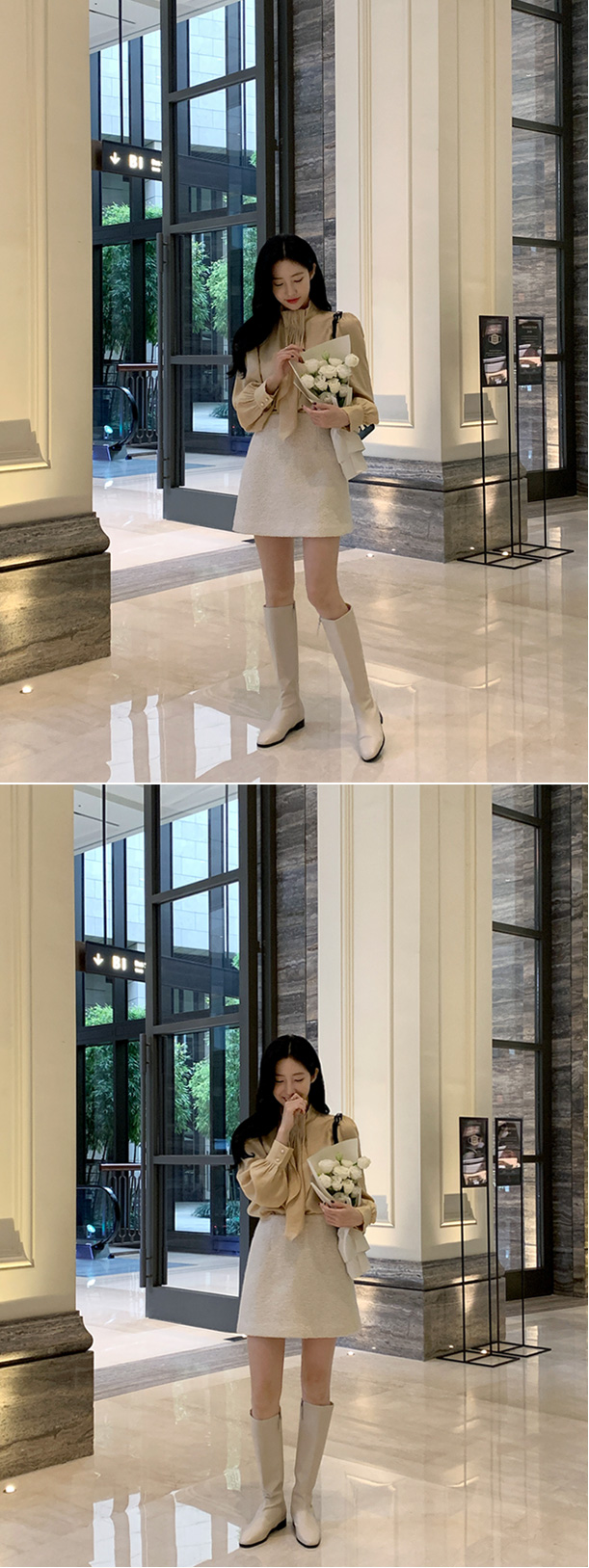 🚚당일발송  [울50%,카라탈부착] 퍼카라 자켓과 스커트 부클 트위드 셋업 데일리룩,데이트룩,출근룩,나들이룩,하객룩,모임룩,투피스 st2363 상세 이미지 137