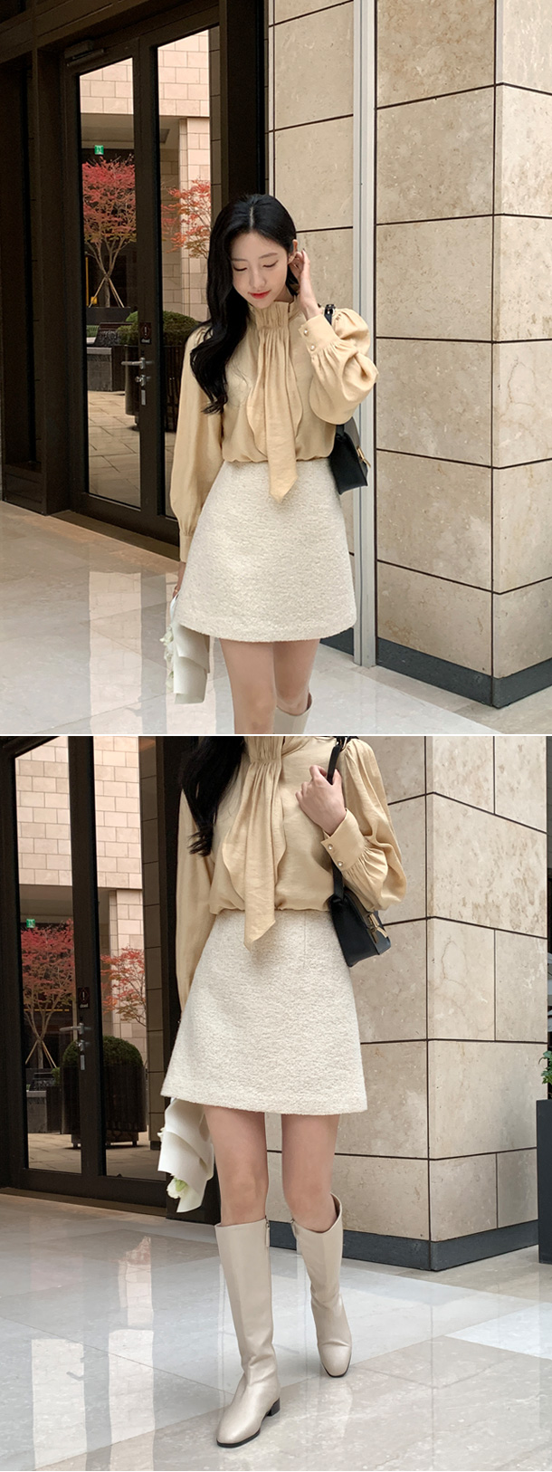 🚚당일발송  [울50%,카라탈부착] 퍼카라 자켓과 스커트 부클 트위드 셋업 데일리룩,데이트룩,출근룩,나들이룩,하객룩,모임룩,투피스 st2363 상세 이미지 133