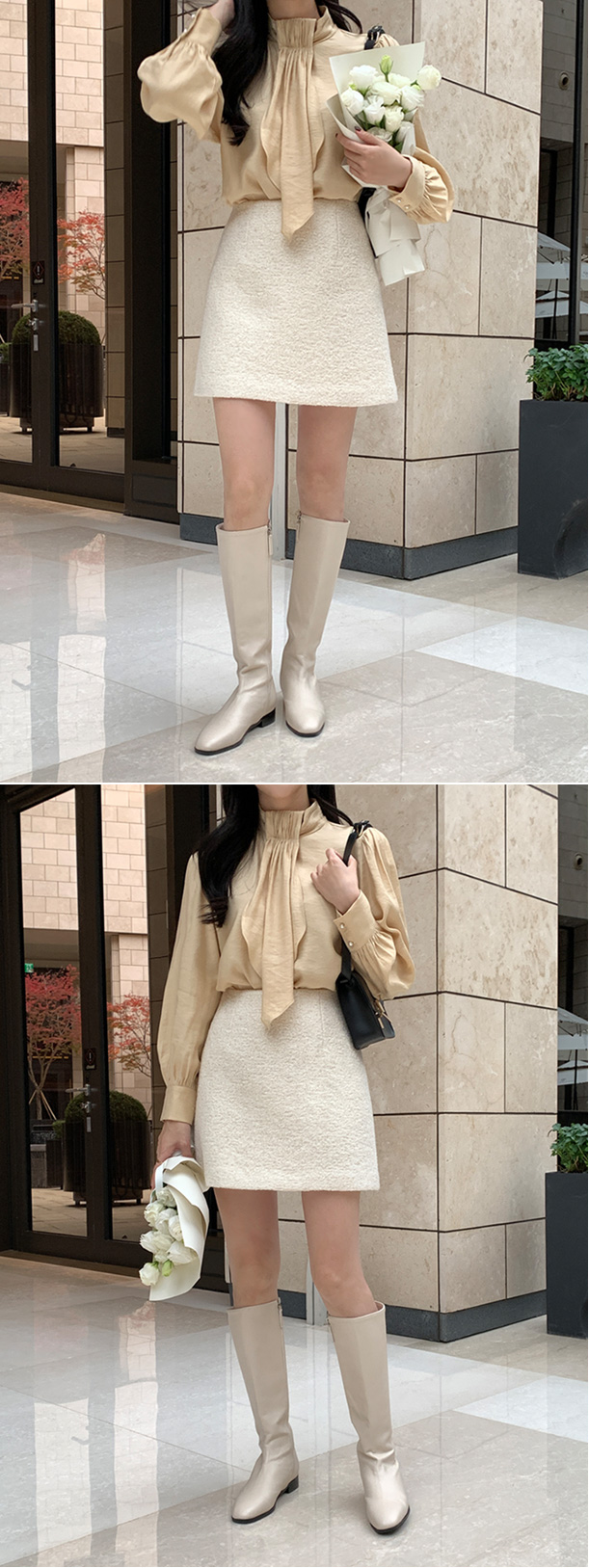 🚚당일발송  [울50%,카라탈부착] 퍼카라 자켓과 스커트 부클 트위드 셋업 데일리룩,데이트룩,출근룩,나들이룩,하객룩,모임룩,투피스 st2363 상세 이미지 135